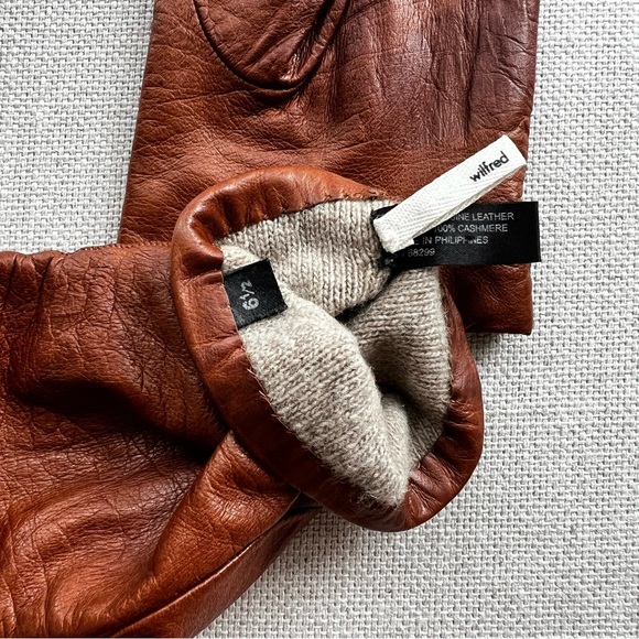 ARITZIA Wilfred Genuine Leather Cashmere Gloves - Picture 3 of 3